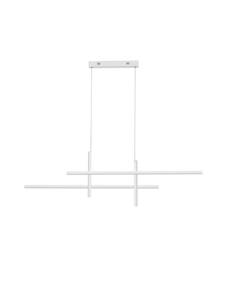 Nova Luce LED Pendelleuchte Antama dimmbar 40W warmweiss 3200K Weiß Stahl Aluminium 120x5,5cm 9081831
