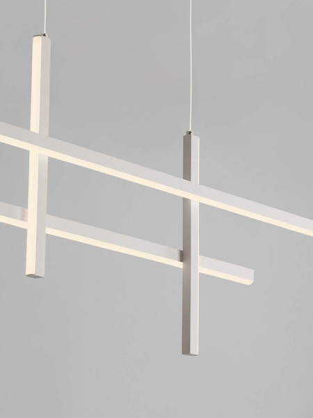 Nova Luce LED Pendelleuchte Antama dimmbar 40W warmweiss 3200K Weiß Stahl Aluminium 120x5,5cm 9081831