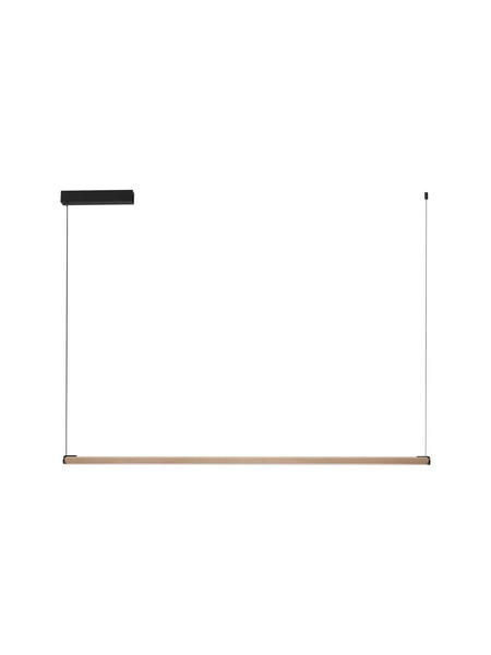 Nova Luce LED Pendelleuchte Lios dimmbar 28W warmweiss 3000K Champagnergold Schwarz Aluminium 123x2,5cm 9088111