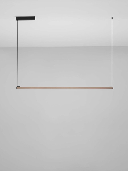 Nova Luce LED Pendelleuchte Lios dimmbar 28W warmweiss 3000K Champagnergold Schwarz Aluminium 123x2,5cm 9088111