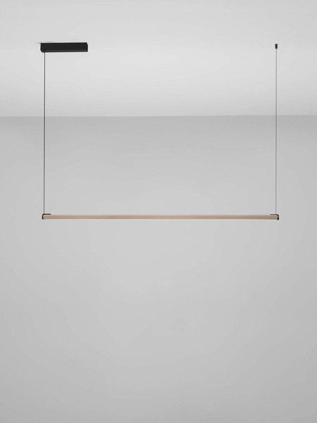 Nova Luce LED Pendelleuchte Lios dimmbar 28W warmweiss 3000K Champagnergold Schwarz Aluminium 123x2,5cm 9088111