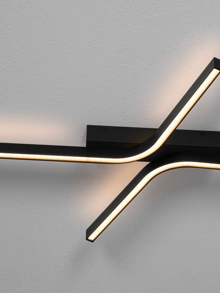 Nova Luce LED Deckenleuchte Akro dimmbar 41W CCT warm-/neutralweiss 2700/3000/4000K Schwarz Aluminium 100x50cm 9088116