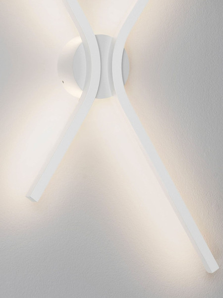 Nova Luce LED Wandleuchte Akro dimmbar 16W CCT warm-/neutralweiss 2700/3000/4000K Weiß Aluminium 60x35cm 9088117