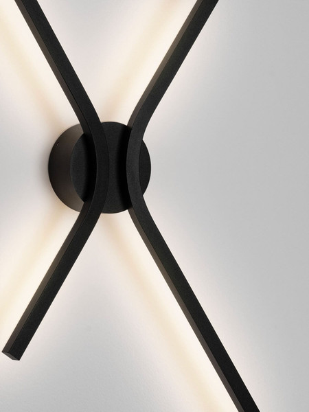 Nova Luce LED Wandleuchte Akro dimmbar 16W CCT warm-/neutralweiss 2700/3000/4000K Schwarz Aluminium 60x35cm 9088118