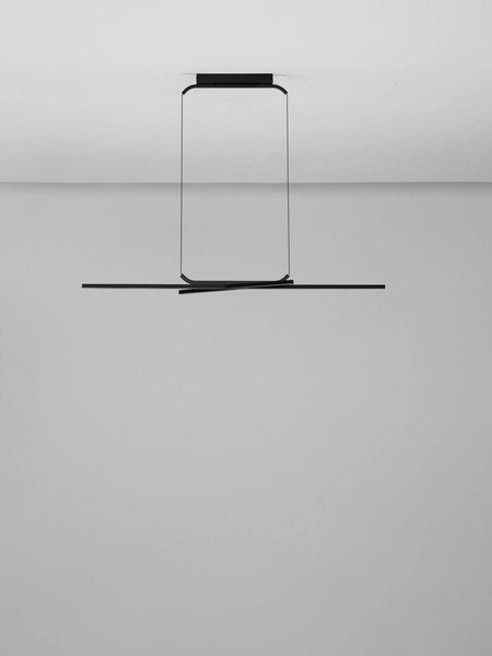 Nova Luce LED Pendelleuchte Akro dimmbar 41W CCT warm-/neutralweiss 2700/3000/4000K Schwarz Aluminium 120x30cm 9088119