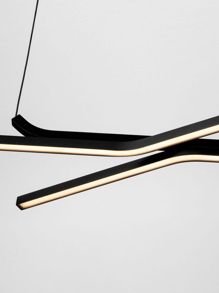 Nova Luce LED Pendelleuchte Akro dimmbar 41W CCT warm-/neutralweiss 2700/3000/4000K Schwarz Aluminium 120x30cm 9088119