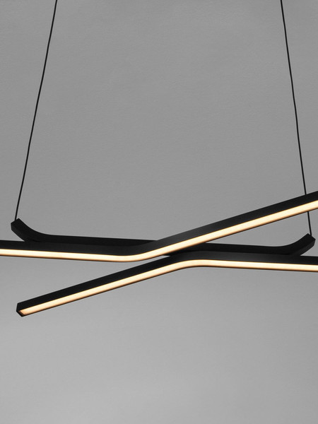 Nova Luce LED Pendelleuchte Akro dimmbar 41W CCT warm-/neutralweiss 2700/3000/4000K Schwarz Aluminium 120x30cm 9088119