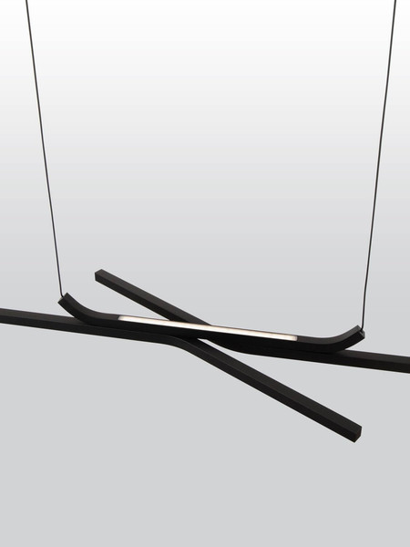 Nova Luce LED Pendelleuchte Akro dimmbar 41W CCT warm-/neutralweiss 2700/3000/4000K Schwarz Aluminium 120x30cm 9088119