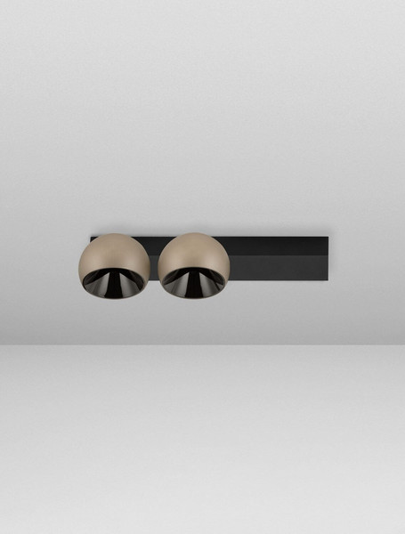 Nova Luce LED Deckenleuchte Lusa dimmbar 21W warmweiss 3000K Champagnergold Schwarz Aluminium 36x14cm 9088122