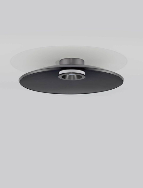 Nova Luce LED Deckenleuchte Esti dimmbar 33W warmweiss 3000K Rauchgrau Nickel matt Glas Aluminium Ø50cm 9088125