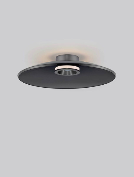 Nova Luce LED Deckenleuchte Esti dimmbar 33W warmweiss 3000K Rauchgrau Nickel matt Glas Aluminium Ø50cm 9088125