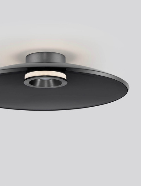 Nova Luce LED Deckenleuchte Esti dimmbar 33W warmweiss 3000K Rauchgrau Nickel matt Glas Aluminium Ø50cm 9088125