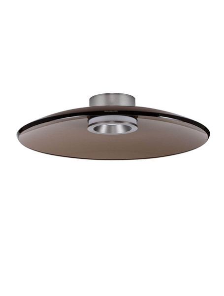 Nova Luce LED Deckenleuchte Esti dimmbar 33W warmweiss 3000K Dunkelbraun Nickel matt Glas Aluminium Ø50cm 9088126