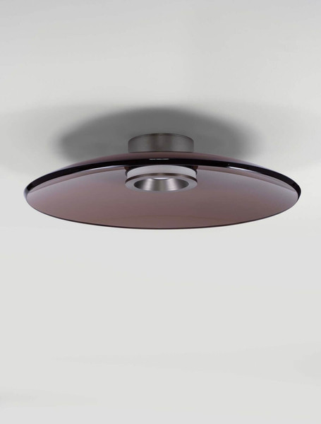 Nova Luce LED Deckenleuchte Esti dimmbar 33W warmweiss 3000K Dunkelbraun Nickel matt Glas Aluminium Ø50cm 9088126
