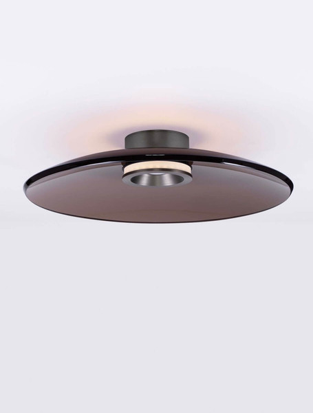 Nova Luce LED Deckenleuchte Esti dimmbar 33W warmweiss 3000K Dunkelbraun Nickel matt Glas Aluminium Ø50cm 9088126