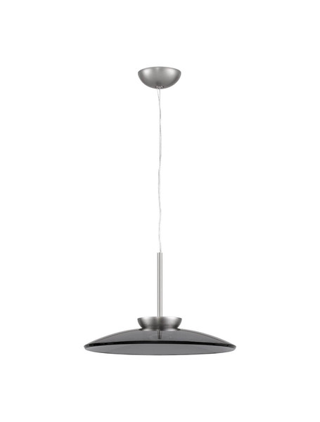 Nova Luce LED Pendelleuchte Esti dimmbar 21W warmweiss 3000K Rauchgrau Nickel matt Glas Aluminium Ø50cm 9088127