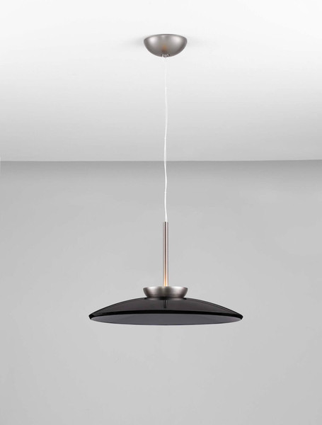 Nova Luce LED Pendelleuchte Esti dimmbar 21W warmweiss 3000K Rauchgrau Nickel matt Glas Aluminium Ø50cm 9088127