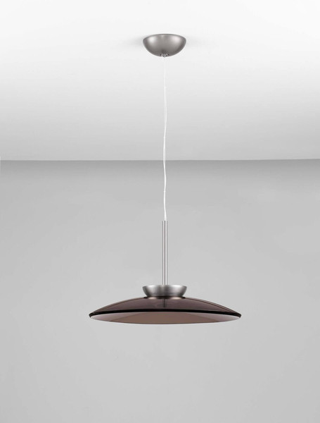 Nova Luce LED Pendelleuchte Esti dimmbar 21W warmweiss 3000K Dunkelbraun Nickel matt Glas Aluminium Ø50cm 9088128