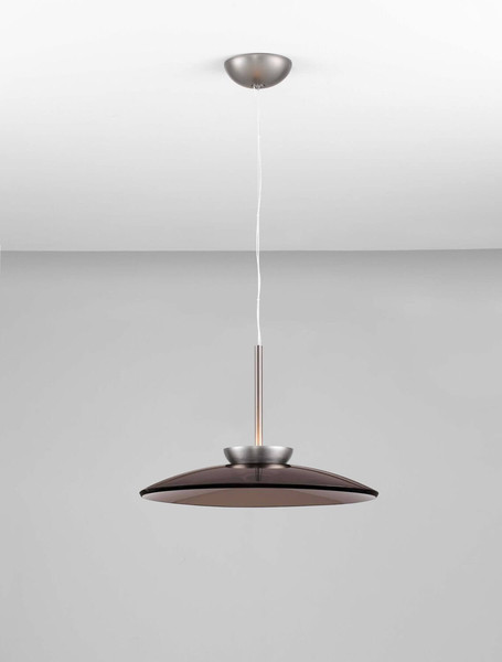 Nova Luce LED Pendelleuchte Esti dimmbar 21W warmweiss 3000K Dunkelbraun Nickel matt Glas Aluminium Ø50cm 9088128