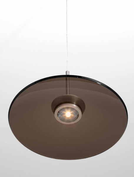 Nova Luce LED Pendelleuchte Esti dimmbar 21W warmweiss 3000K Dunkelbraun Nickel matt Glas Aluminium Ø50cm 9088128