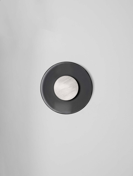 Nova Luce LED Wandleuchte Esti 17W warmweiss 3000K Rauchgrau Nickel matt Glas Aluminium Ø32cm 9088129