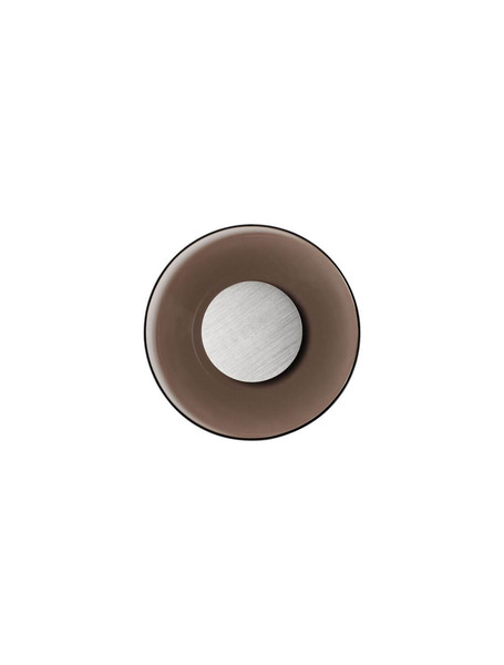 Nova Luce LED Wandleuchte Esti 17W warmweiss 3000K Dunkelbraun Nickel matt Glas Aluminium Ø32cm 9088130