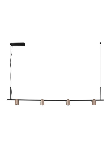 Nova Luce LED Pendelleuchte Sirmos dimmbar 30W warmweiss 3000K Champagnergold Schwarz Aluminium 150x6cm 9088131