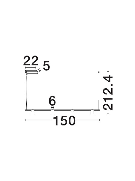Nova Luce LED Pendelleuchte Sirmos dimmbar 30W warmweiss 3000K Champagnergold Schwarz Aluminium 150x6cm 9088131