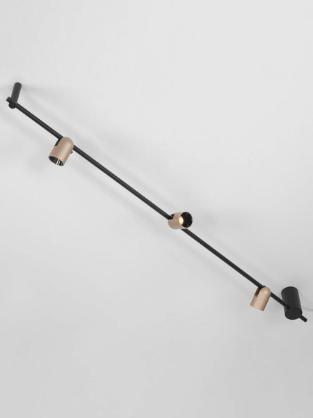 Nova Luce LED Deckenleuchte Sirmos dimmbar 21W warmweiss 3000K Champagnergold Schwarz Aluminium 150x18cm 9088132