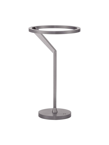 Nova Luce LED Tischleuchte Tilia dimmbar 16W warmweiss 3000K Nickel matt Aluminium Ø22cm 9088141