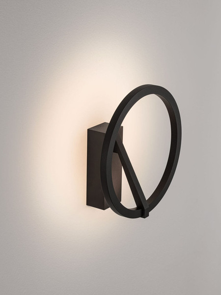 Nova Luce LED Wandleuchte Tilia 10W CCT warm-/neutralweiss 2700/3000/4000K Schwarz Aluminium Ø22cm 9088146