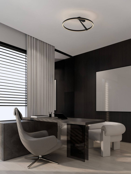 Nova Luce LED Deckenleuchte Tilia dimmbar 38W CCT warm-/neutralweiss 2700/3000/4000K Schwarz Aluminium Ø60cm 9088147