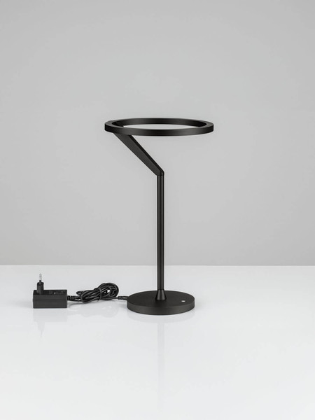 Nova Luce LED Tischleuchte Tilia dimmbar 16W warmweiss 3000K Schwarz Aluminium Ø22cm 9088149