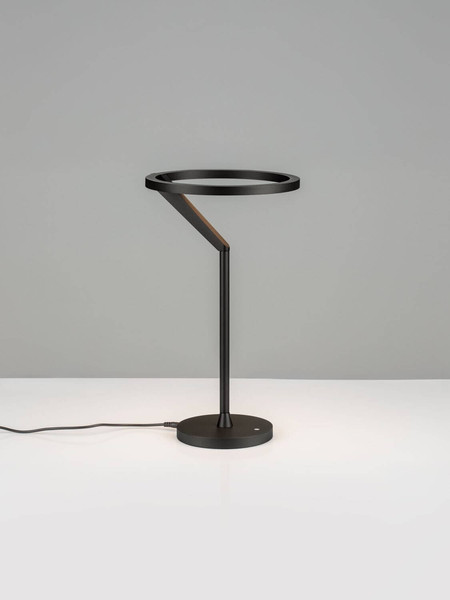 Nova Luce LED Tischleuchte Tilia dimmbar 16W warmweiss 3000K Schwarz Aluminium Ø22cm 9088149