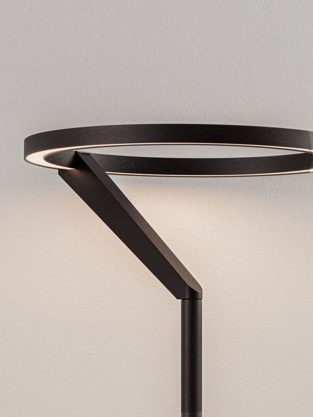 Nova Luce LED Tischleuchte Tilia dimmbar 16W warmweiss 3000K Schwarz Aluminium Ø22cm 9088149