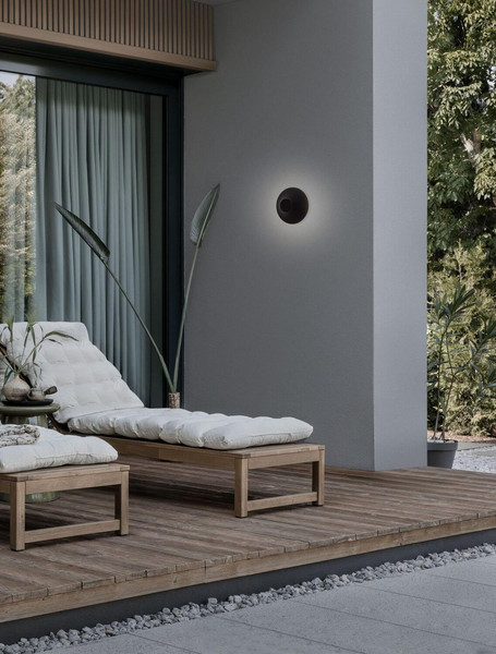 Nova Luce LED Außen-Wandleuchte Alux 11W warmweiss 3000K IP54 salzwasserfest Schwarz Aluminium Ø16cm 9136406