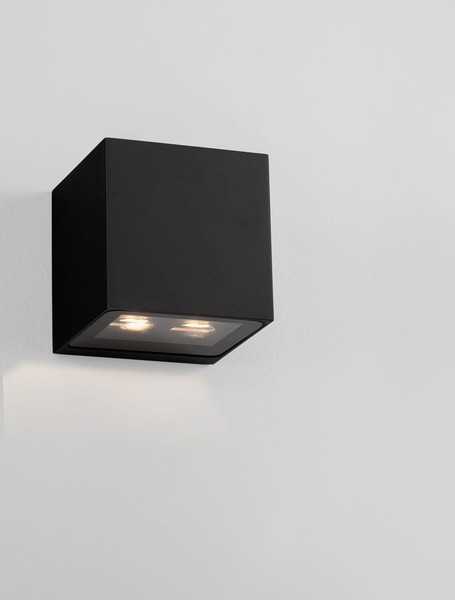 Nova Luce LED Außen-Wandleuchte Rob 11W warmweiss 3000K IP54 salzwasserfest Schwarz Aluminium 12x12cm 9136409