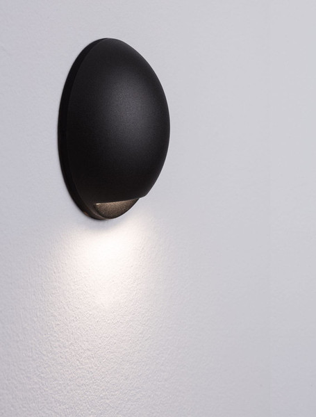 Nova Luce LED Außen-Wandleuchte Passo 3W warmweiss 3000K IP65 salzwasserfest Schwarz Aluminium Ø12cm 9136410