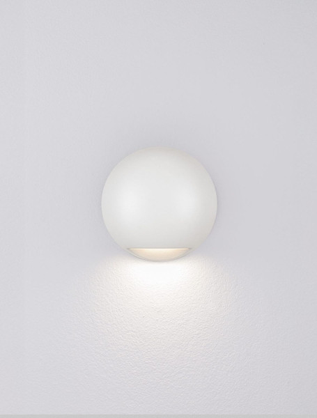 Nova Luce LED Außen-Wandleuchte Passo 3W warmweiss 3000K IP65 salzwasserfest Weiß Aluminium Ø12cm 9136411