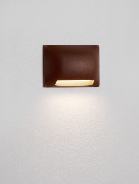 Nova Luce LED Außen-Wandleuchte Sub 5W warmweiss 3000K IP65 salzwasserfest Cortenstahl Aluminium 13,5x8,5cm 9136418