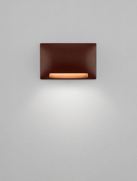 Nova Luce LED Außen-Wandleuchte Sub 5W warmweiss 3000K IP65 salzwasserfest Cortenstahl Aluminium 13,5x8,5cm 9136418