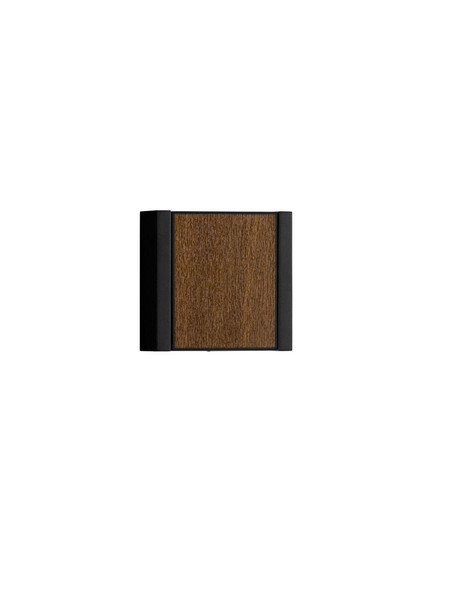 Nova Luce LED Außen-Wandleuchte Kioo 10W warmweiss 3000K IP65 salzwasserfest Schwarz Aluminium Holz 14x14cm 9136427