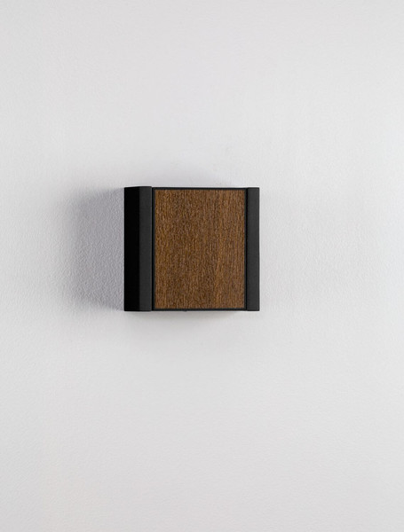 Nova Luce LED Außen-Wandleuchte Kioo 10W warmweiss 3000K IP65 salzwasserfest Schwarz Aluminium Holz 14x14cm 9136427