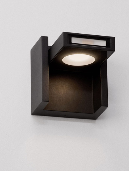 Nova Luce LED Außen-Wandleuchte Kioo 10W warmweiss 3000K IP65 salzwasserfest Schwarz Aluminium Holz 14x14cm 9136427