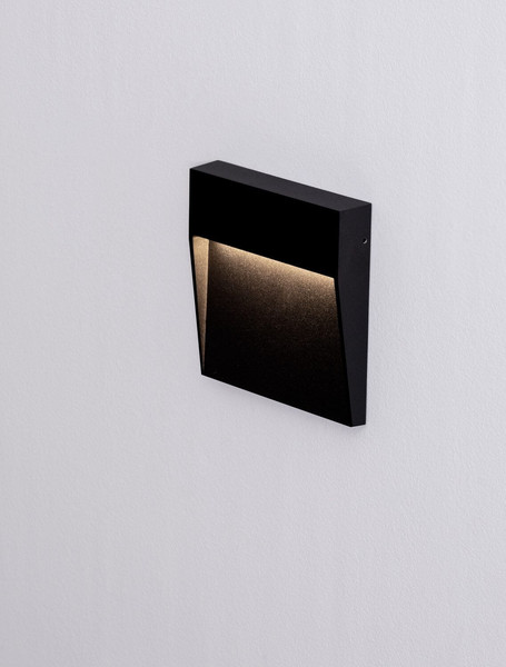 Nova Luce LED Außen-Wandleuchte Fem 5W warmweiss 3000K IP54 salzwasserfest Schwarz Aluminium 16x16cm 9136440