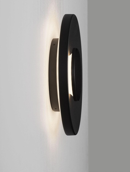 Nova Luce LED Außen-Wandleuchte Cico 12W warmweiss 3000K IP65 salzwasserfest Schwarz Aluminium Ø24cm 9136446