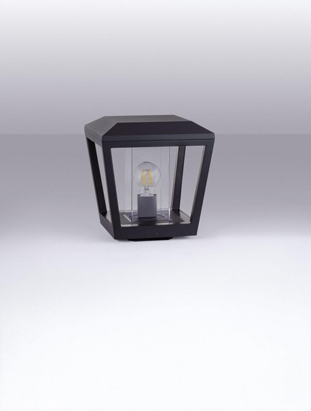 Nova Luce Sockelleuchte Opu E27 IP54 salzwasserfest Anthrazit Aluminium 26cm 9136449