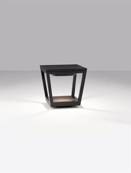 Nova Luce LED Solar-Sockelleuchte Cuppa 2W warmweiss 3000K Bewegungsmelder IP54 salzwasserfest Anthrazit Aluminium 24cm 9136464