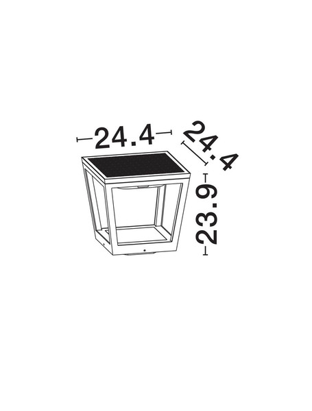 Nova Luce LED Solar-Sockelleuchte Cuppa 2W warmweiss 3000K Bewegungsmelder IP54 salzwasserfest Anthrazit Aluminium 24cm 9136464