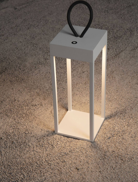 Nova Luce LED Akku-Stehleuchte Lucia dimmbar 4W warmweiss 3000K USB IP54 salzwasserfest Weiß Aluminium 30cm 9176103